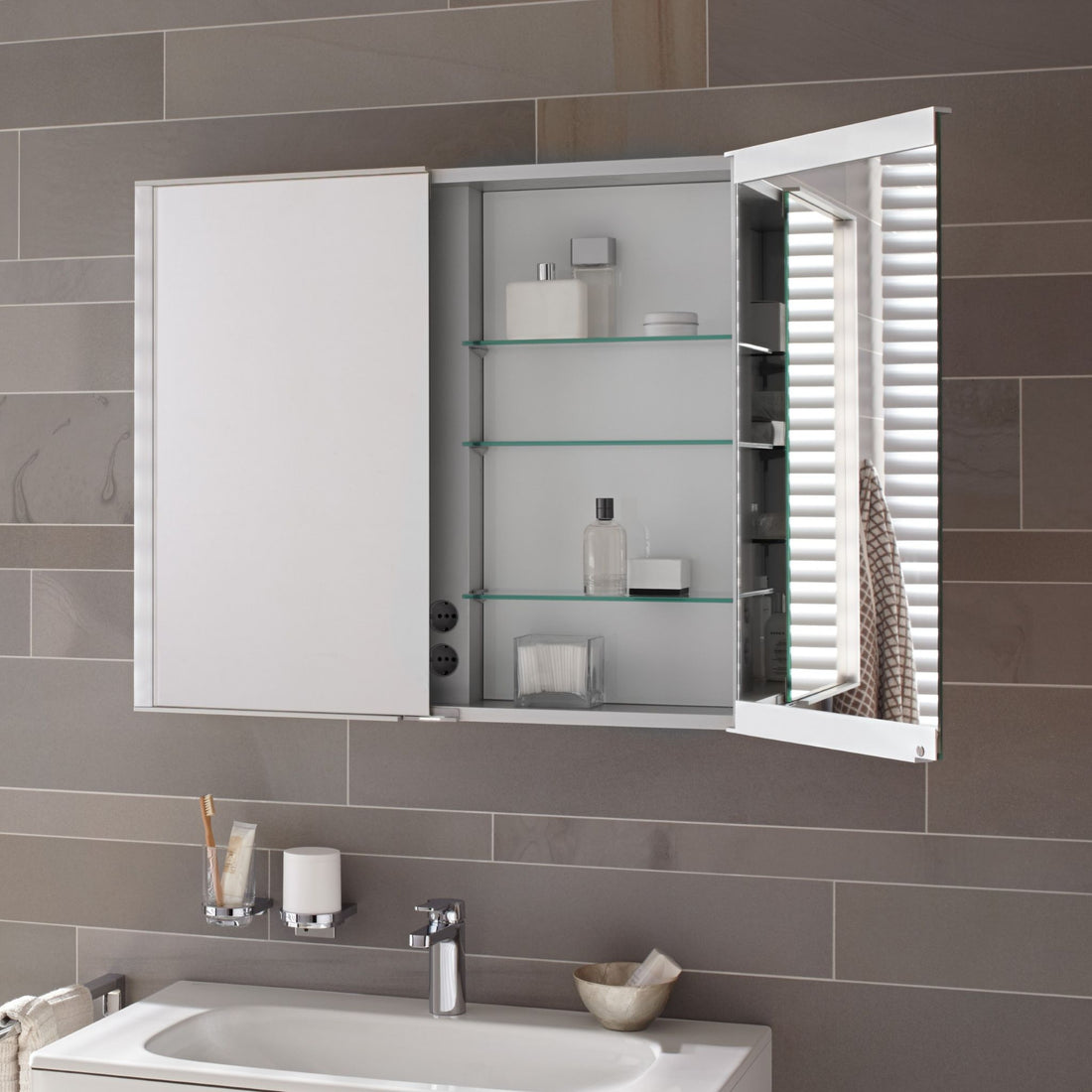 Keuco Royal Match Mirror Cabinet Double-Door Recessed