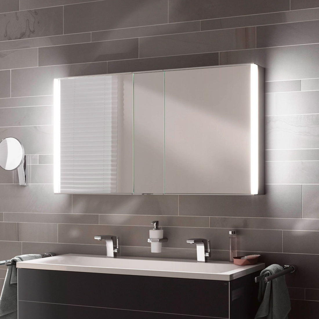 Keuco Royal Match Mirror Cabinet Double-Door Centric Recessed