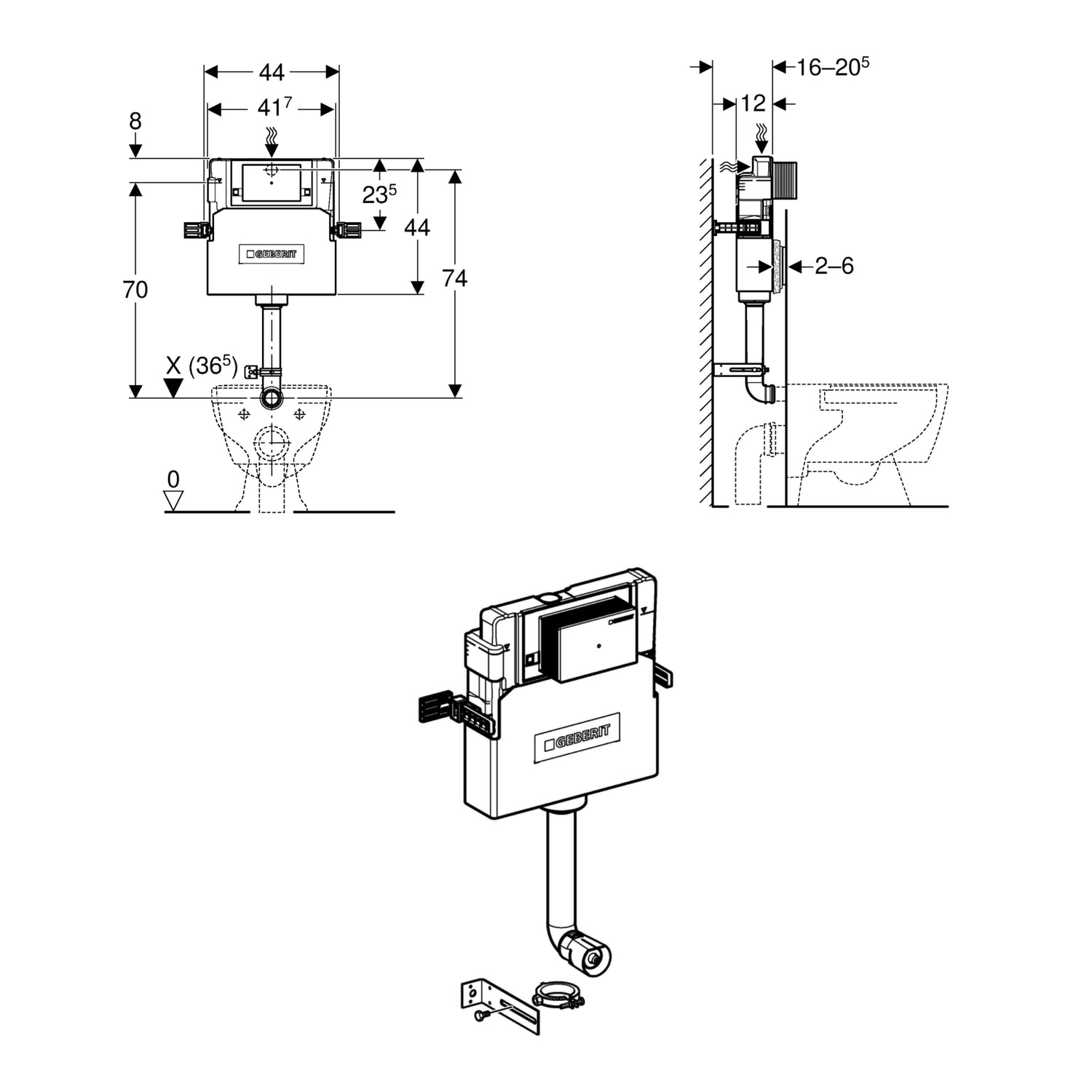 Geberit Alpha Concealed Cistern - 109cm height