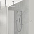 Aqualisa Isystem Smart Shower - Concealed With Adjustable & Ceiling Fixed Head against light grey wall panel ISD.A1.BV.DVFC.21