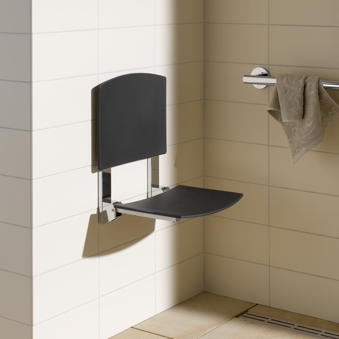 Keuco Plan Care Tip-up seat with back rest