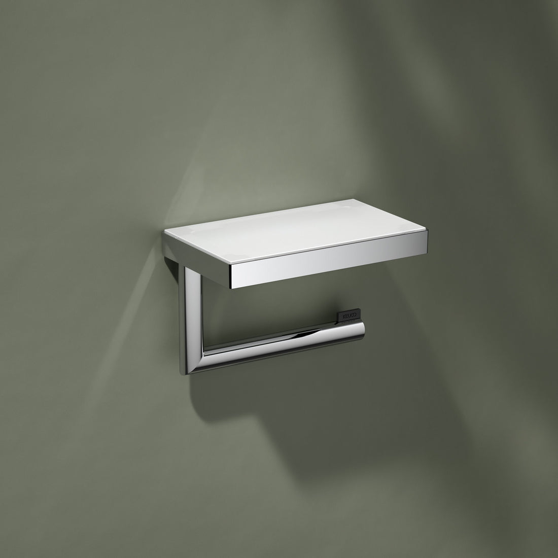 Keuco Collection REVA Toilet paper holder with shelf