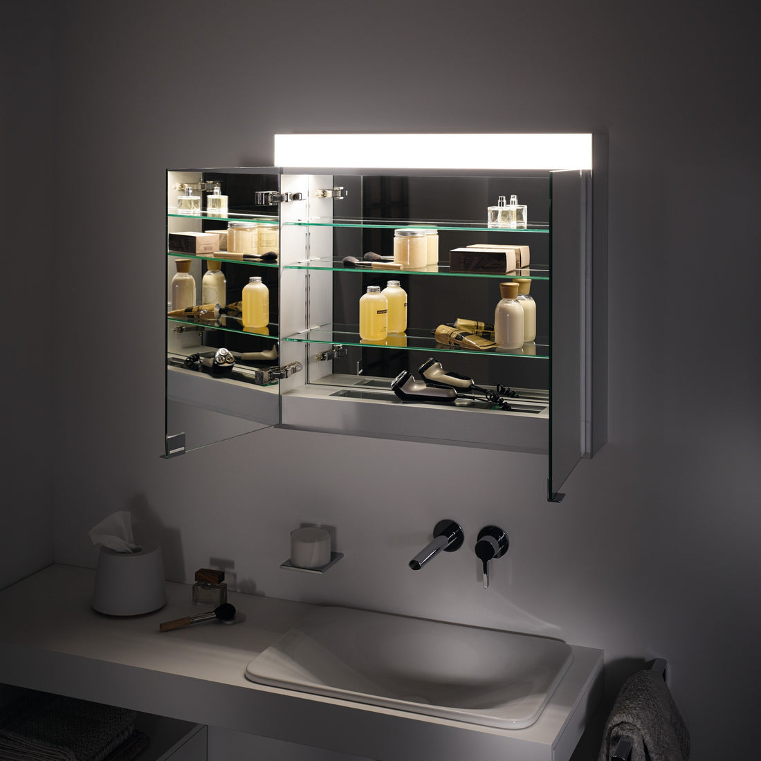 Keuco Edition 400 Mirror Cabinet - Wall-Mounted with Heated Doors