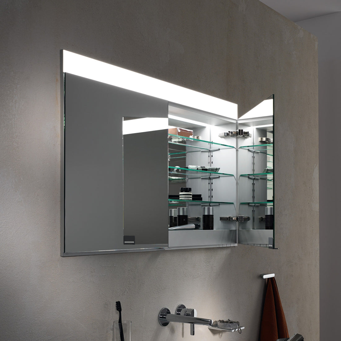 Keuco Edition 400 Mirror Cabinet - Recessed with Heated Doors