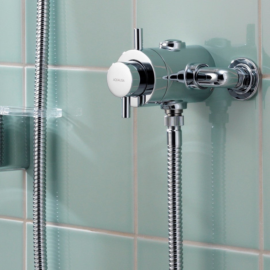 Aqualisa Aspire Mixer Shower with green wall tiles ASP001EA