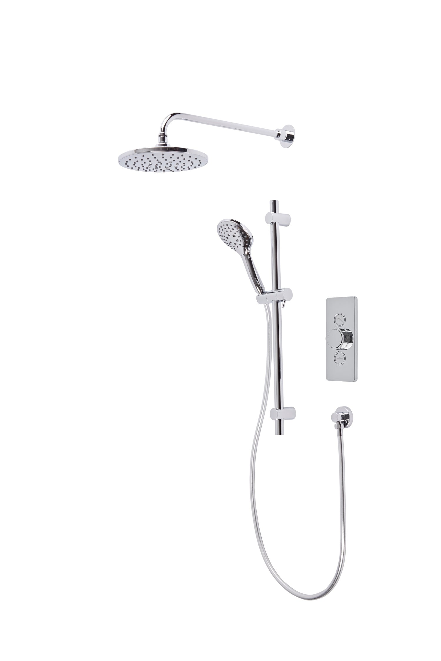Tavistock Axiom Dual Function Push Button Shower System With Head And Riser Kit