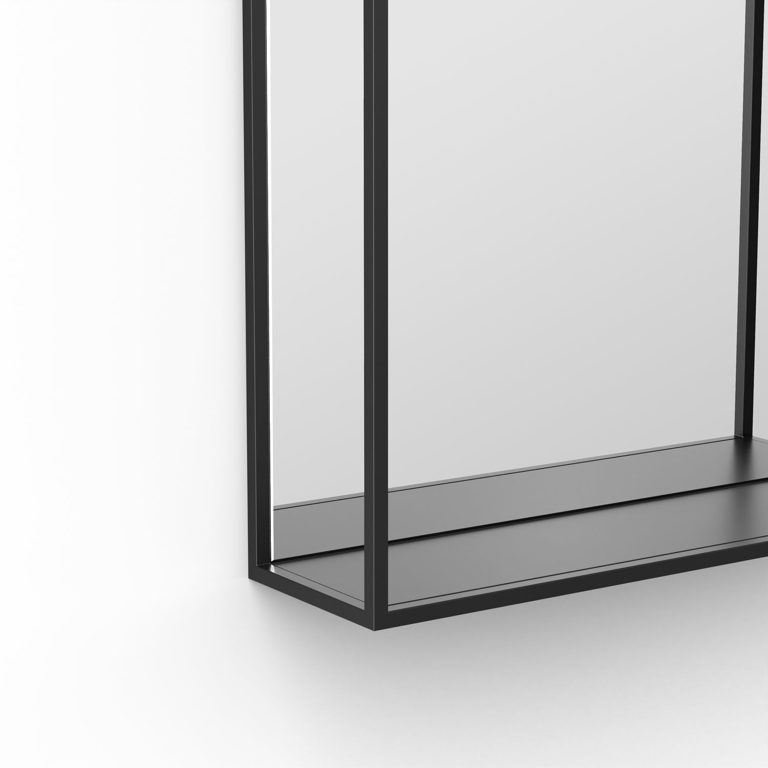 Origins Living Docklands Mirror With Shelf 50 Black - 50x80cm
