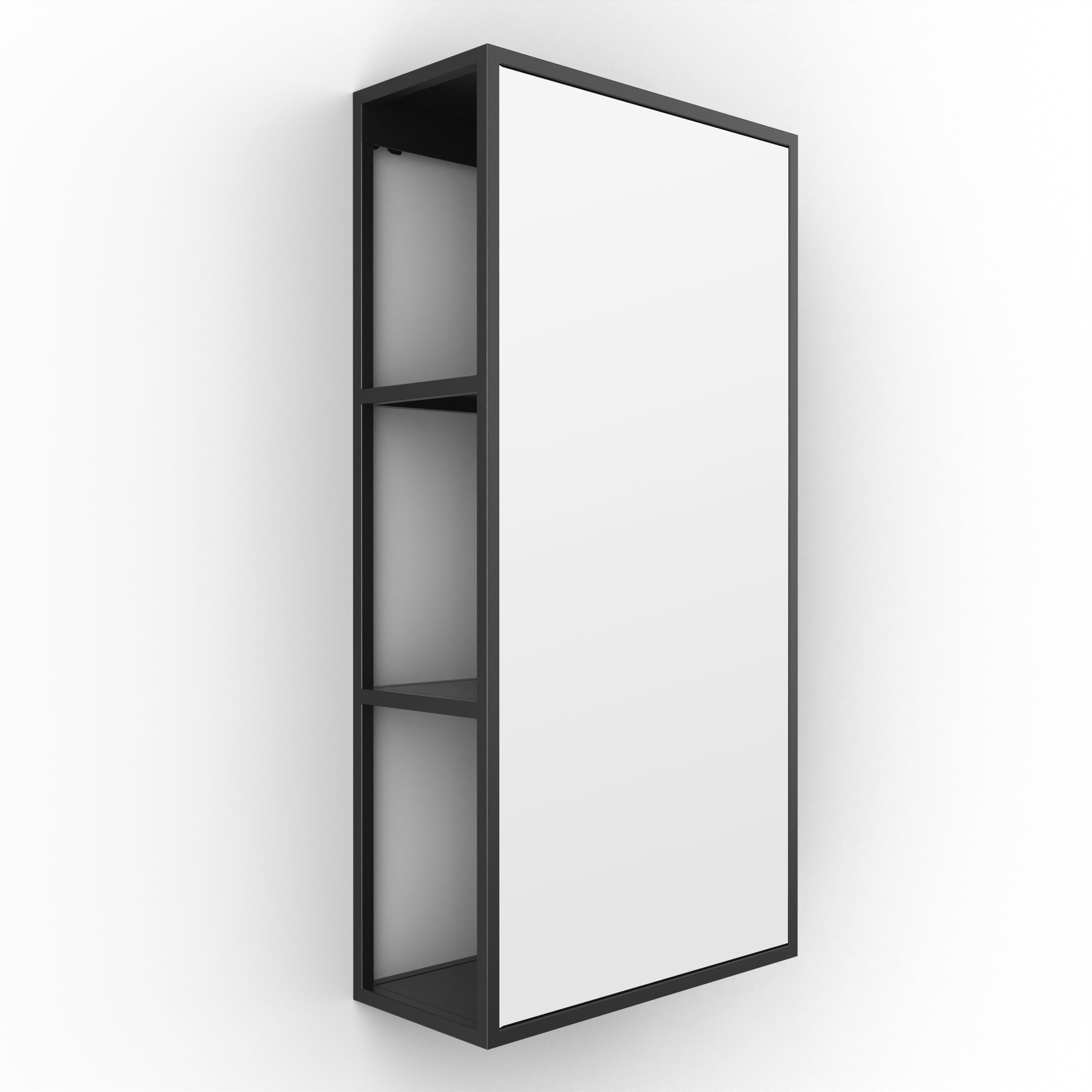 Origins Living Dockside Mirror With Open Shelving 30 Black - 30x60cm