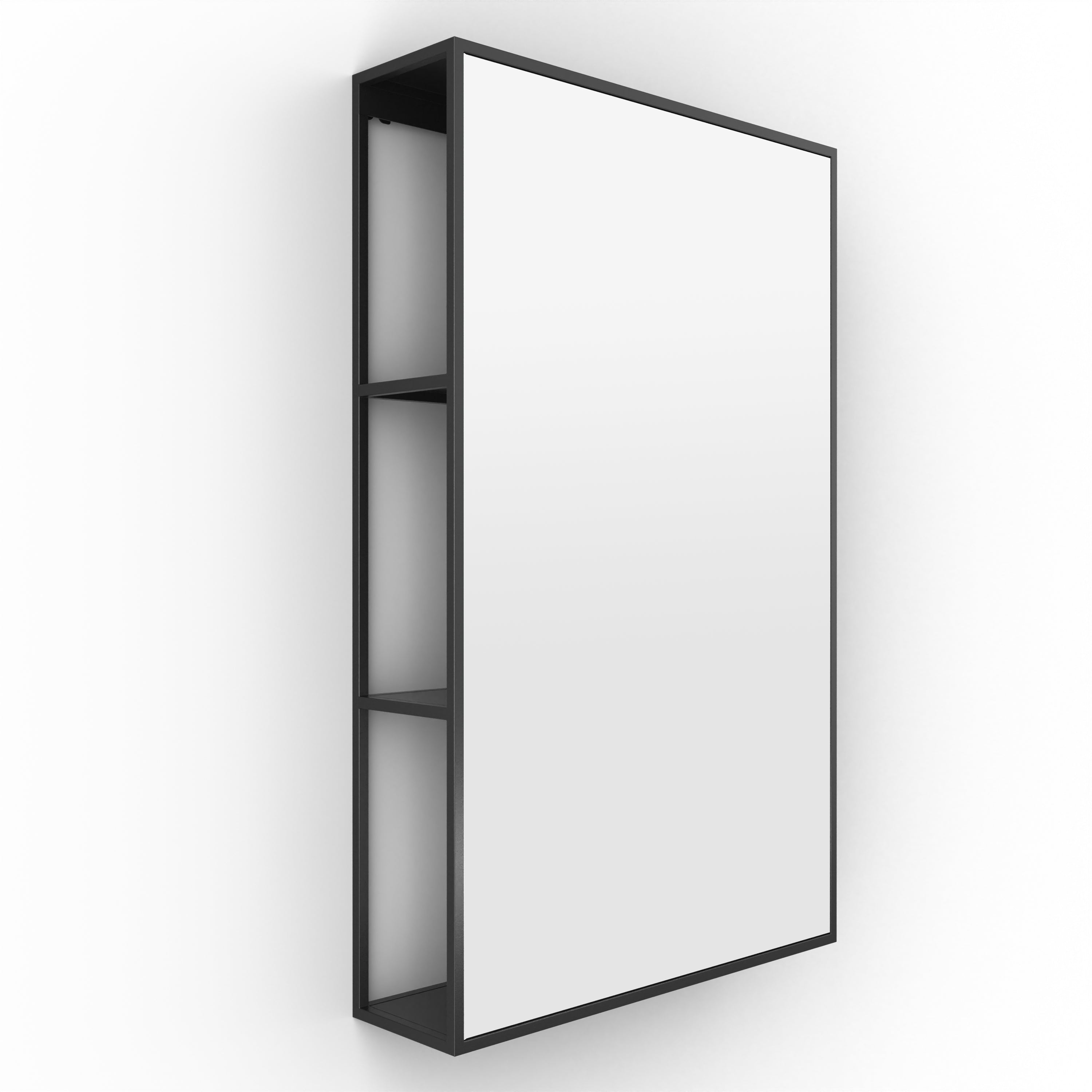 Origins Living Dockside Mirror With Open Shelving 50 Black - 50x80cm