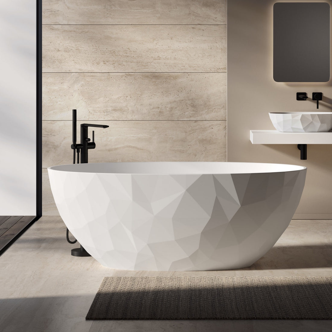 Adamsez Geo Freestanding Bath - White