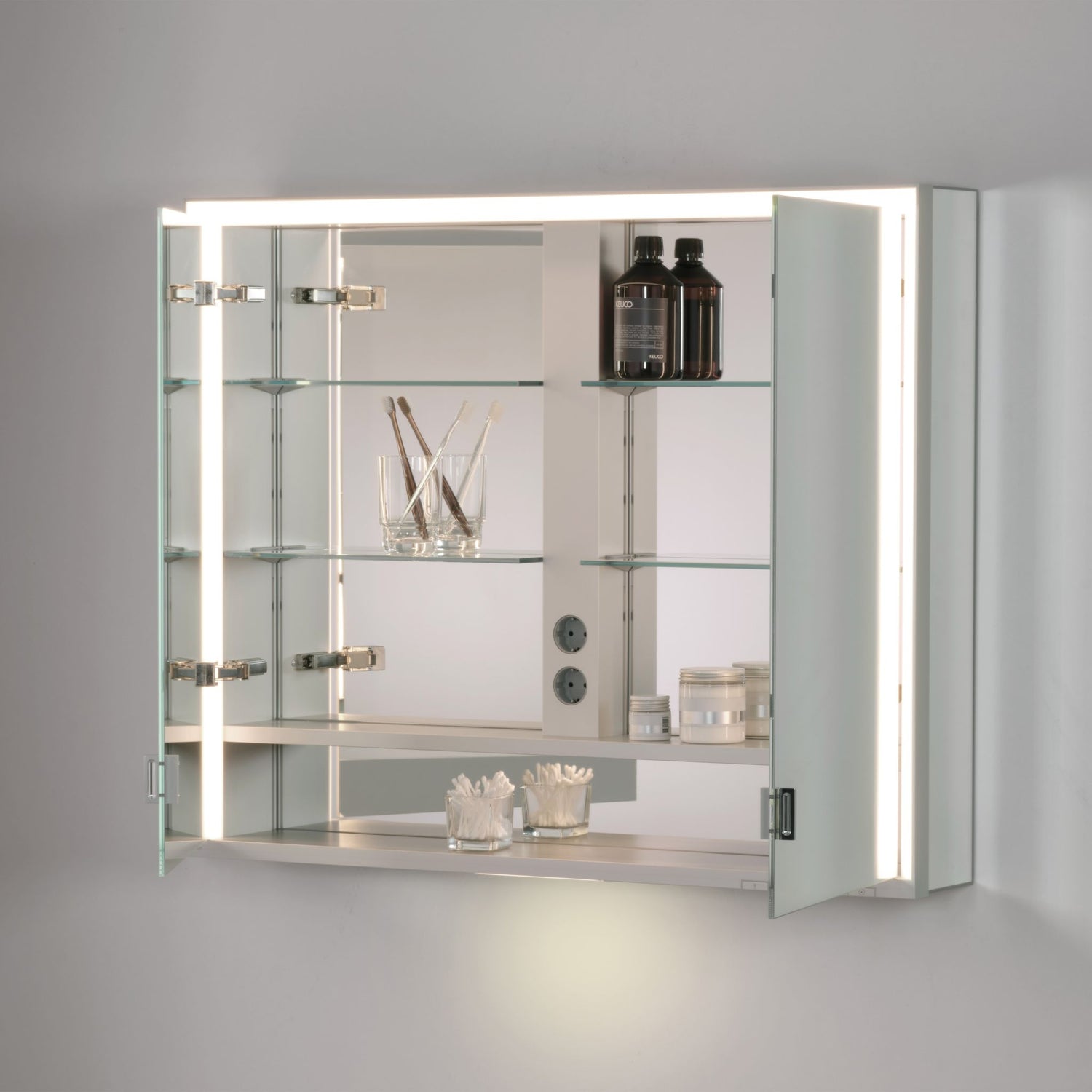 Keuco Royal Lumos Mirror cabinet Double-door recessed - full length door