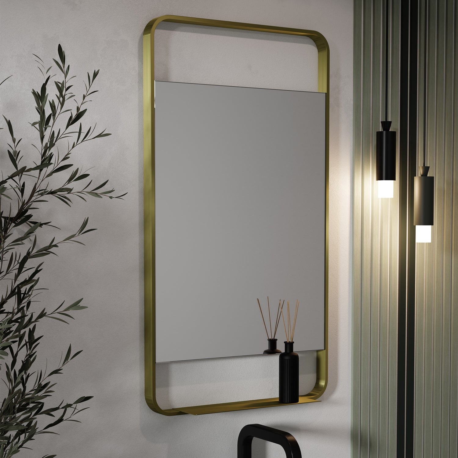 Origins Living Ludgate Mirror with Shelf 55