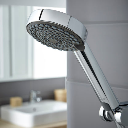 Aqualisa Lumi Electric 10.5Kw Shower With Adjustable Head against grey wall panels LME10501