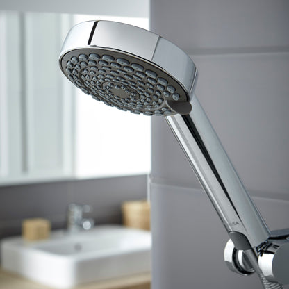 Aqualisa Lumi Electric 8.5Kw Shower With Adjustable Head against grey wall panels LME8501