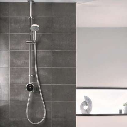 Aqualisa Quartz Touch Smart Shower - Exposed Adjustable Head With Bath Overflow Filler