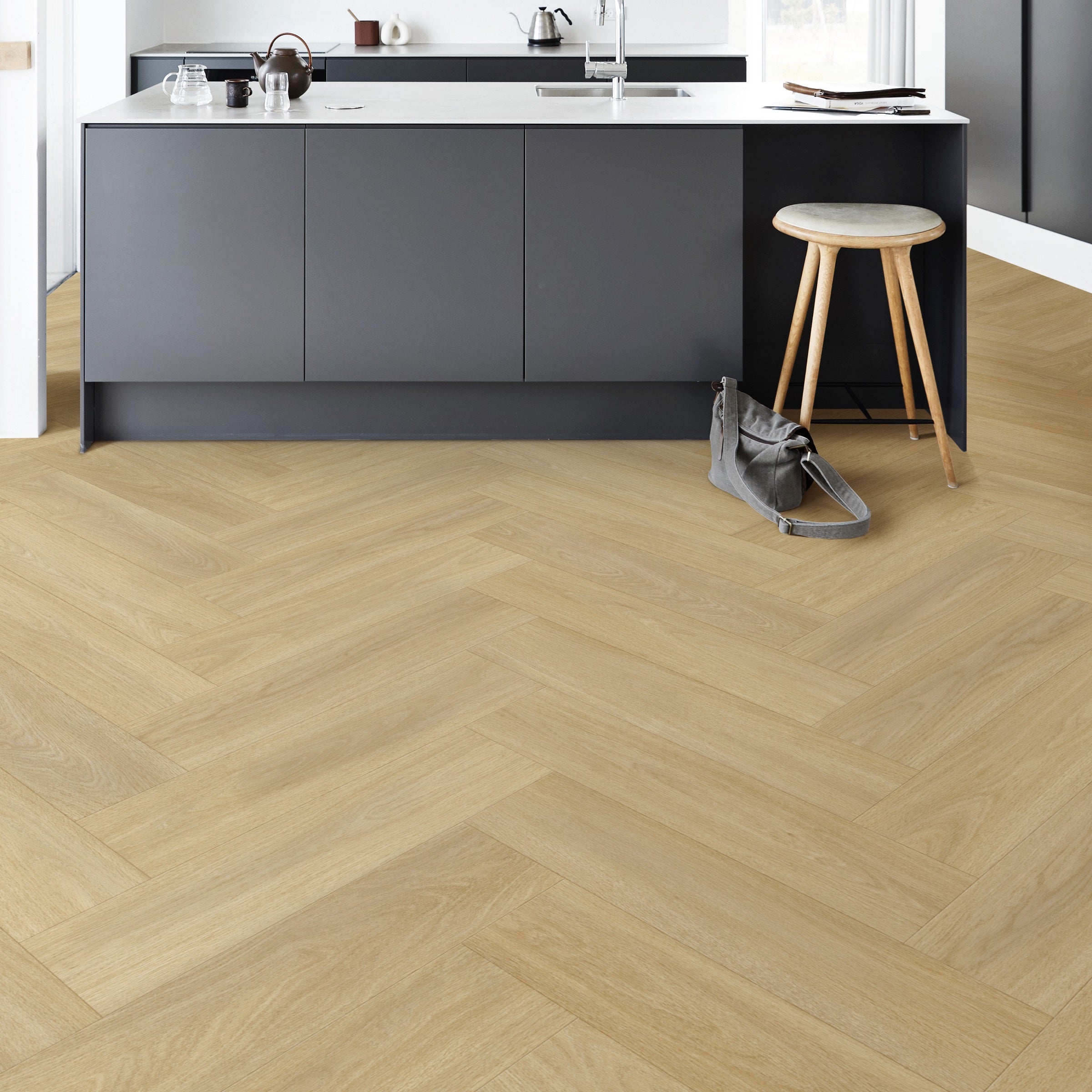 Kompact KlickFloor - Herringbone Quercus Light Oak (0.8M2)