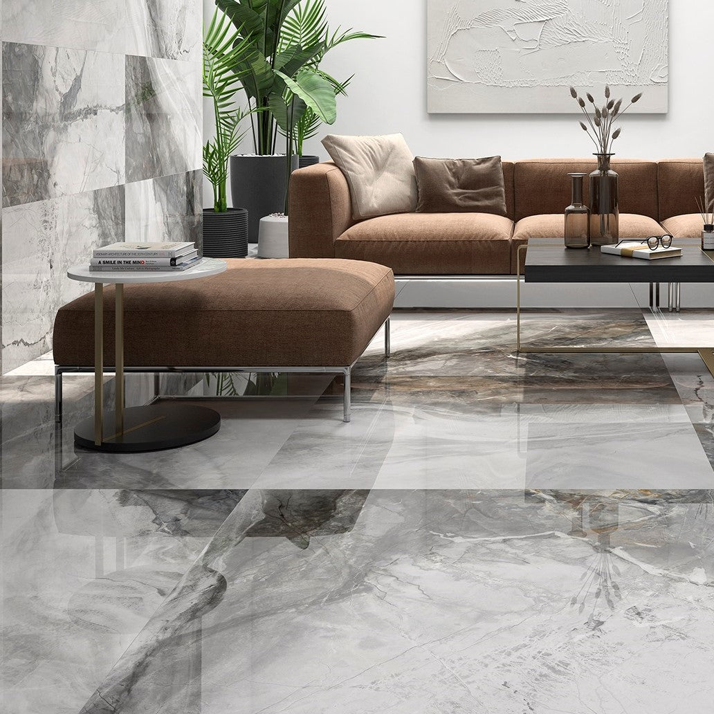 Vistero Grey Wall &amp; Floor Tile - 120 x 120cm