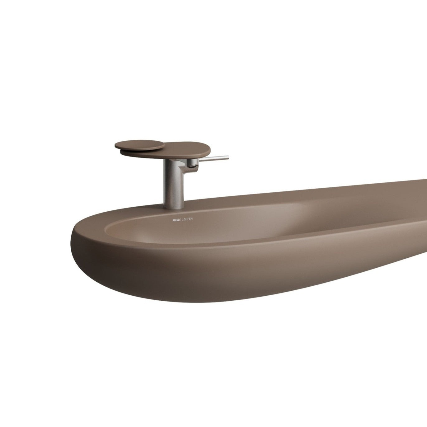 Laufen Ilbagnoalessi Countertop matt cafe Washbasin left hand tap - 900 x 500mm white background