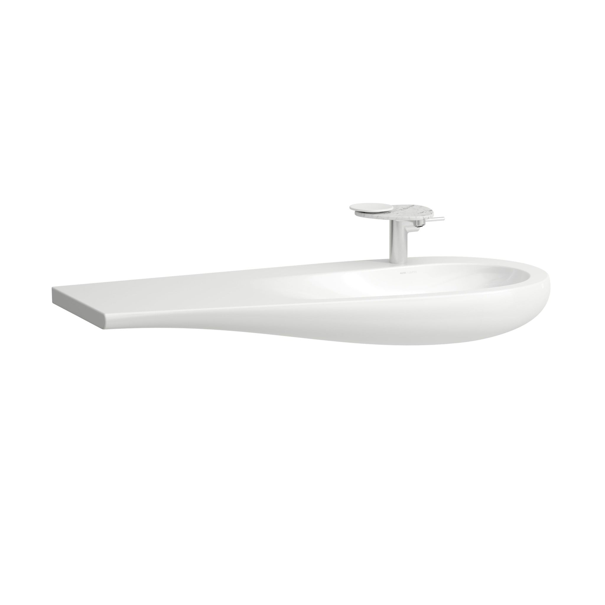 Laufen Ilbagnoalessi one Countertop matt-white Washbasin right hand tap - 1200 x 500mm white background