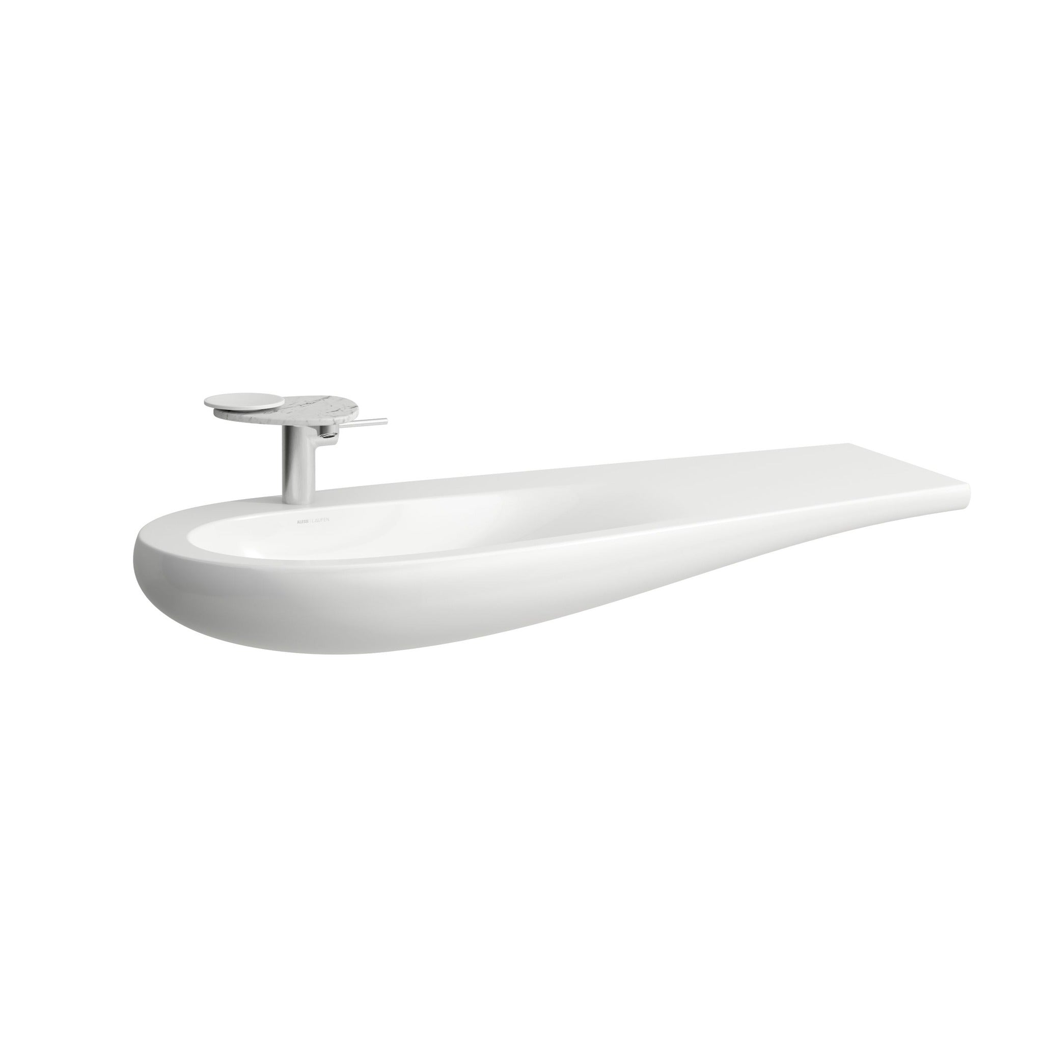 Laufen Ilbagnoalessi Countertop white Washbasin left hand tap - 1200 x 500mm white background