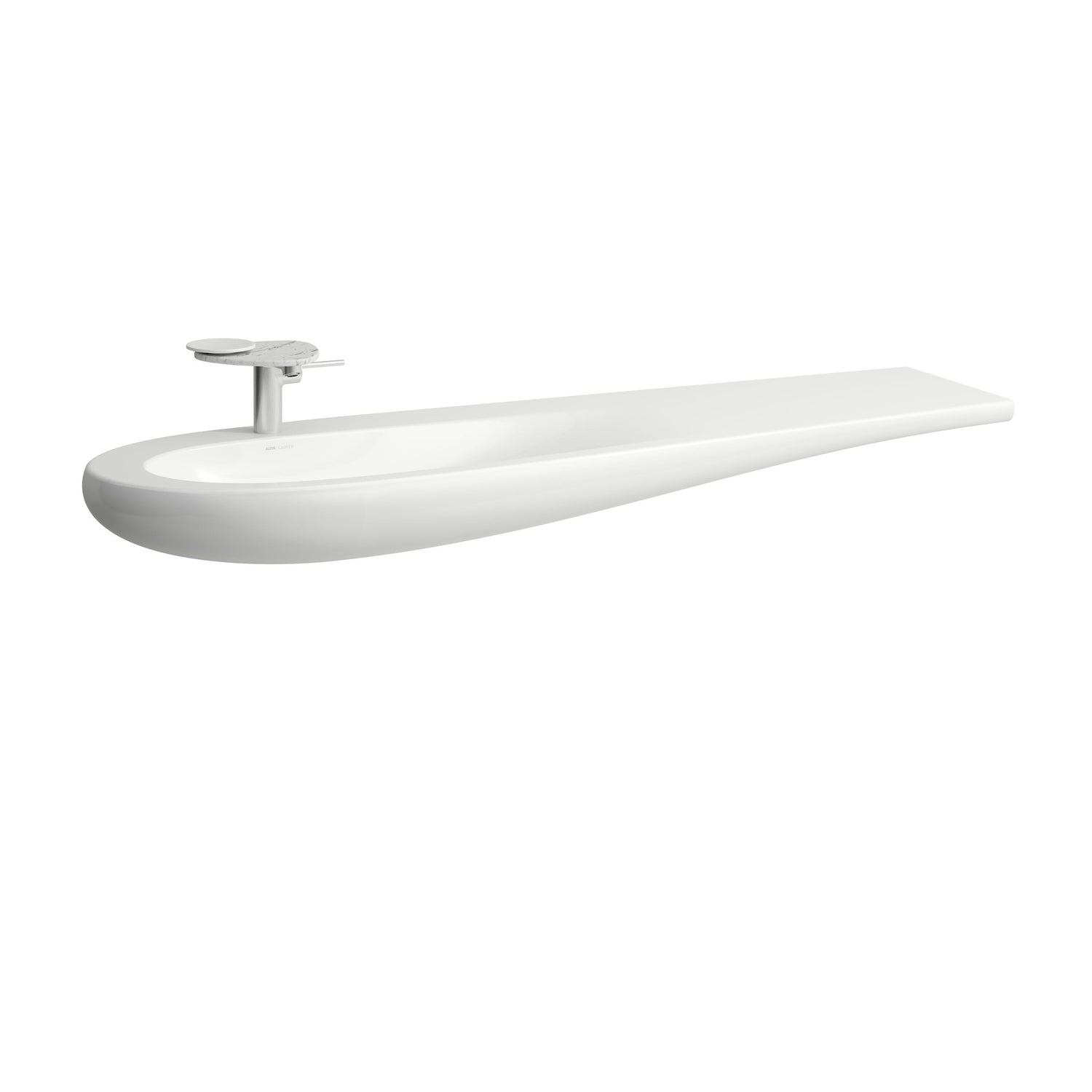 Laufen Ilbagnoalessi Countertop white Washbasin left hand tap - 1600 x 500mm white background