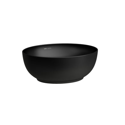 Laufen Ilbagnoalessi One 450 x 380 matt black countertop washbowl no overflow white background