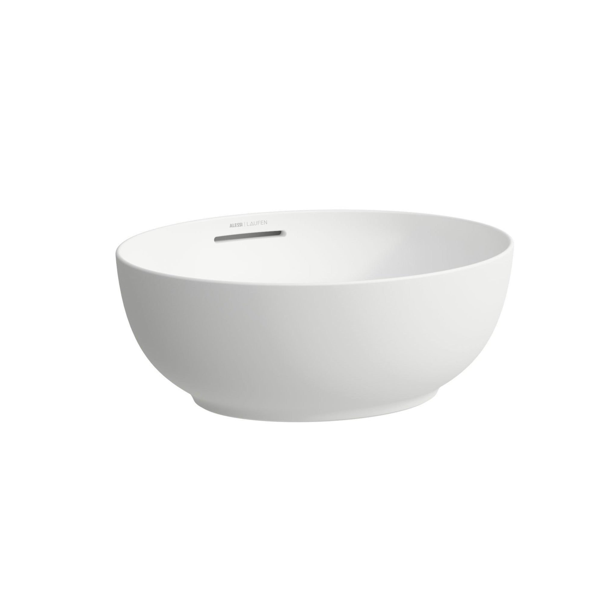 Laufen Ilbagnoalessi One 450 x 380 matt white countertop washbowl with overflow white background