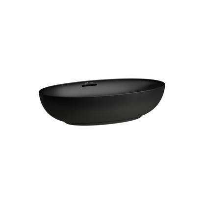 Laufen Ilbagnoalessi One 700 x 380 matt black countertop washbowl with overflow white background