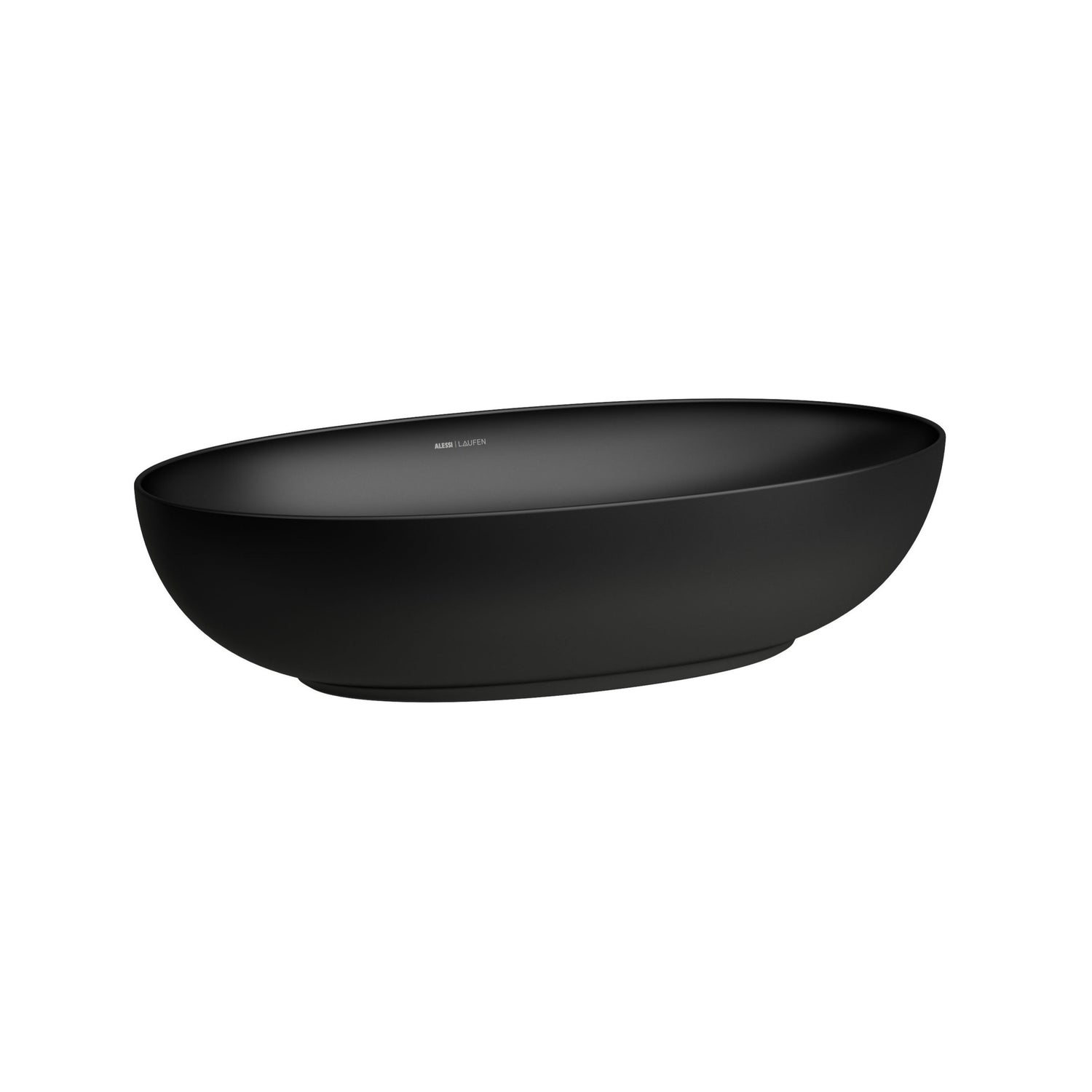 Laufen Ilbagnoalessi One 700 x 380 matt black countertop washbowl no overflow white background