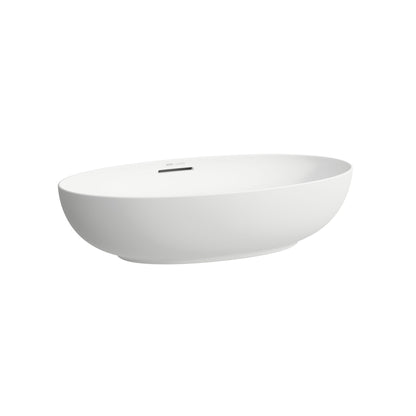 Laufen Ilbagnoalessi One 700 x 380 matt white countertop washbowl with overflow white background