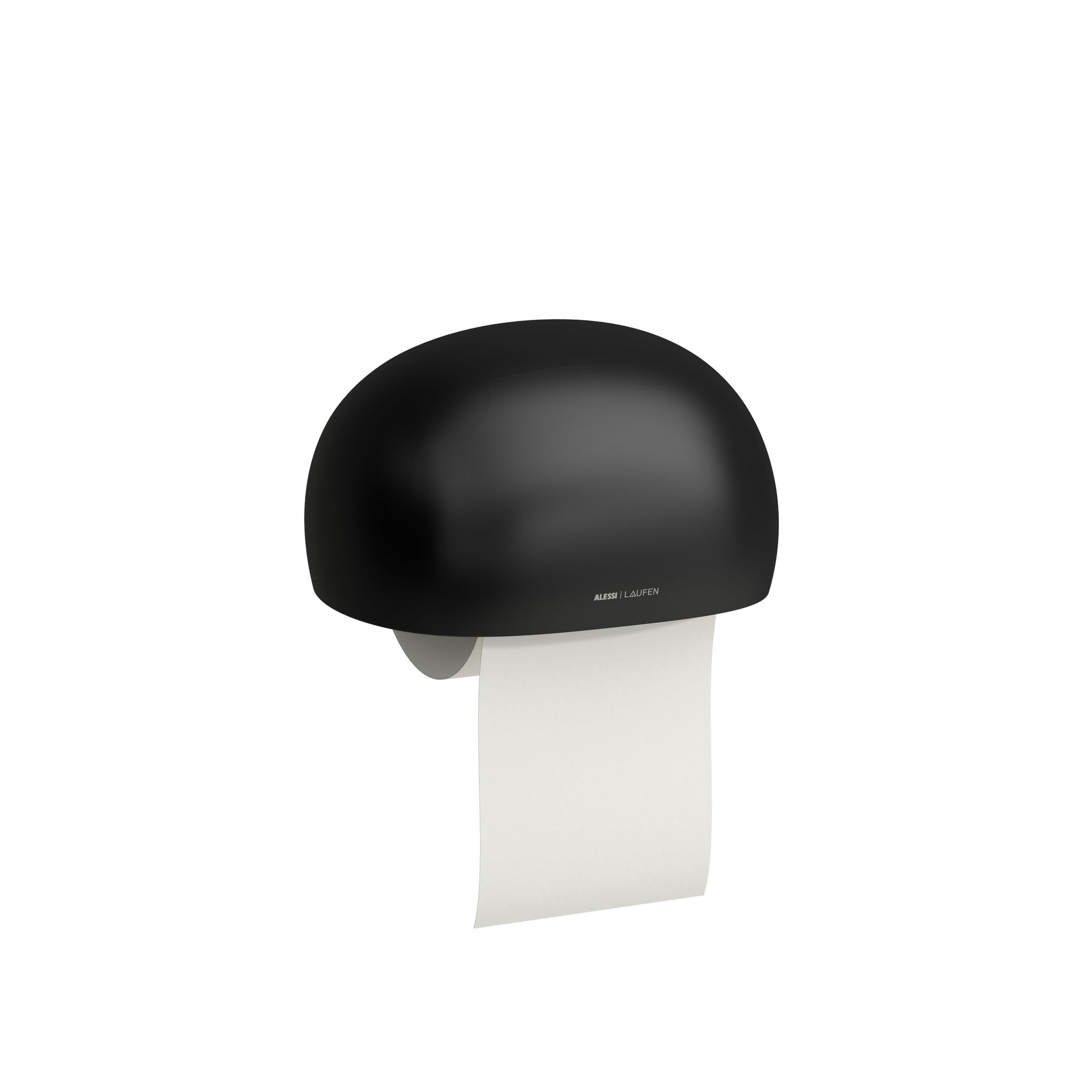 Laufen Ilbagnoalessi One matt black toilet roll holder white background