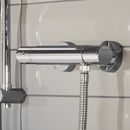 Aqualisa Midas 110 Bar Shower - Exposed With Adjustable Head against shower wall panels in white MD110S