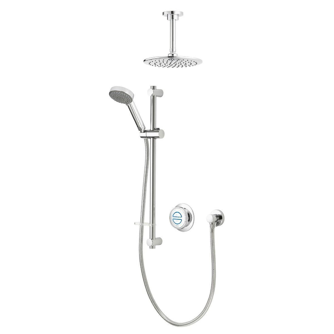 Aqualisa Quartz Classic Smart Shower - Concealed With Adjustable &amp; Ceiling Fixed Head QZD.A1.BV.DVFC.20