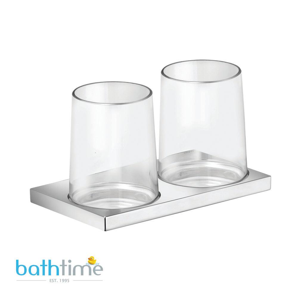 Keuco Edition 11 Double Tumbler Holder with Crystal Tumblers