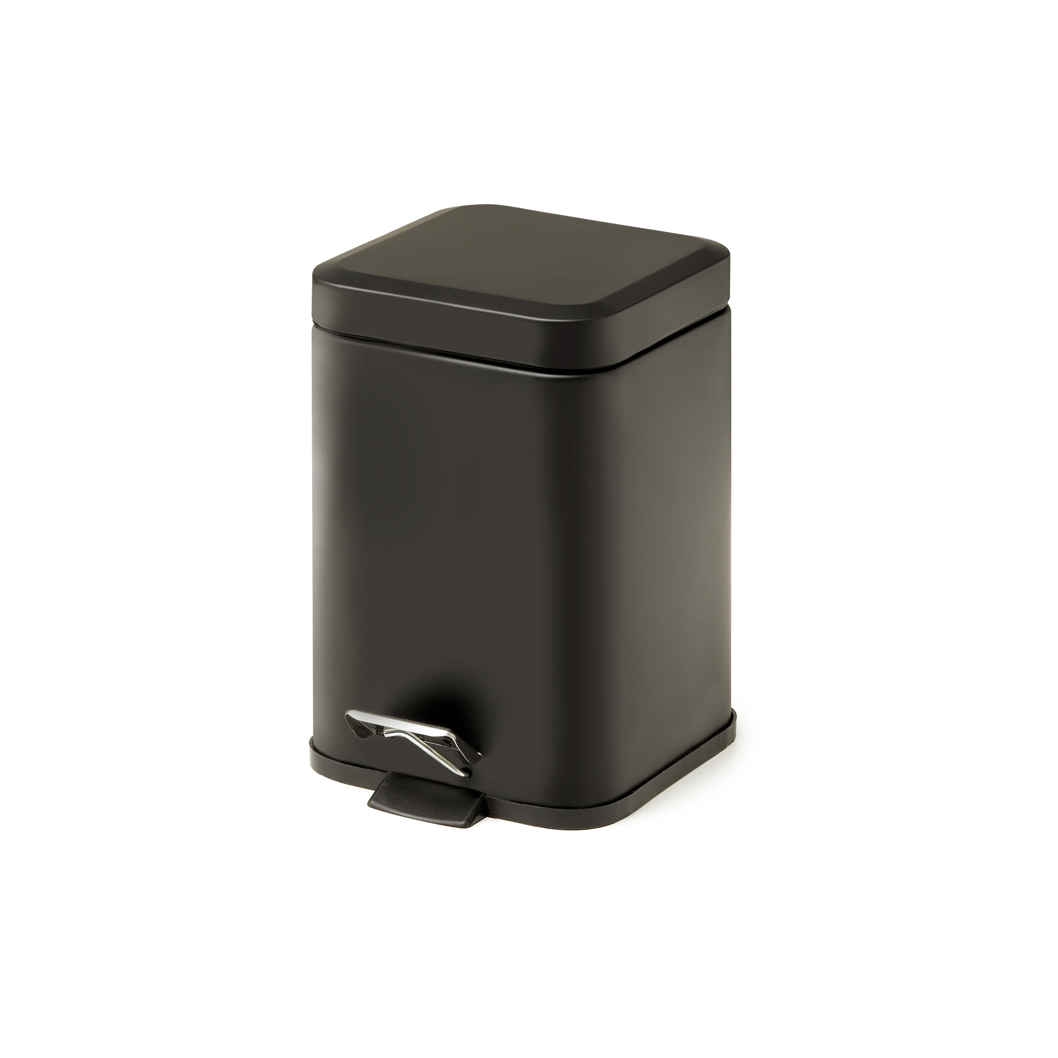 Gedy Square Pedal Bin Soft Close - Black