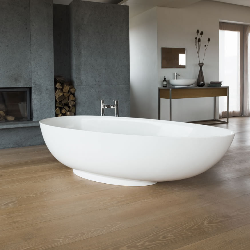 Clearwater Teardrop Petite Clearstone Freestanding Bath - 1690 x 820mm