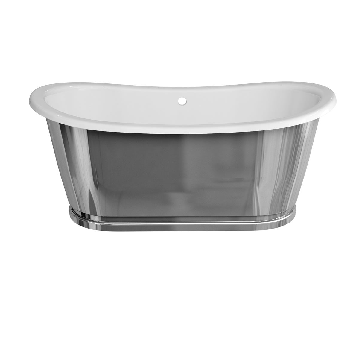 Clearwater Balthazar Chrome Classical Clearstone Freestanding Bath - 1675 x 761mm