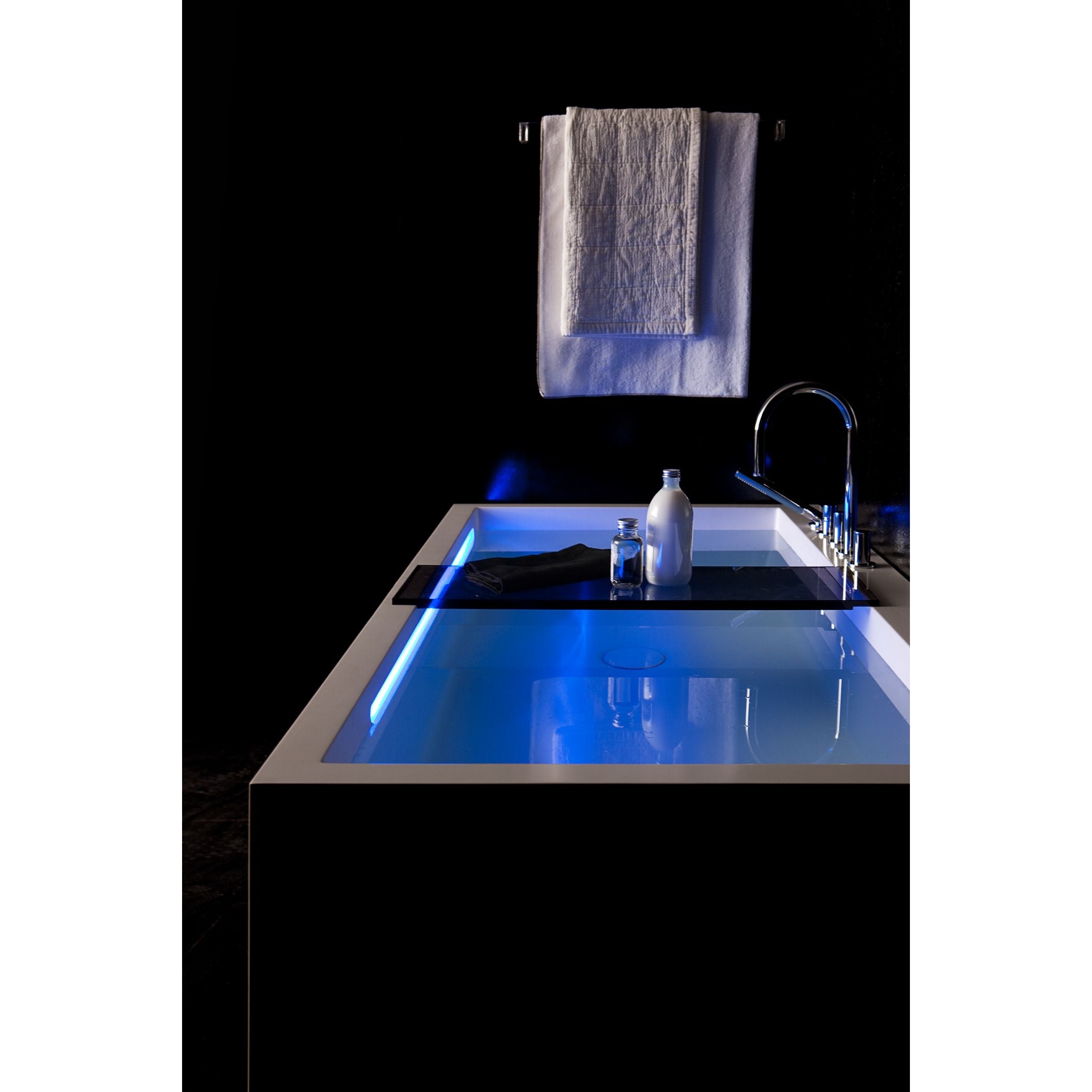 Laufen Kartell Square Freestanding Bath with LED Lighting