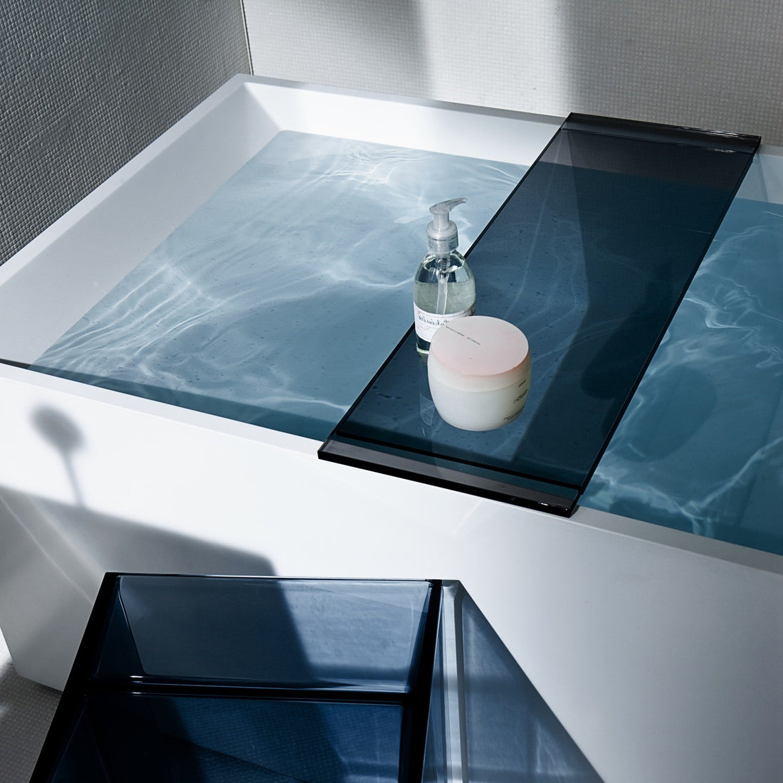 Laufen Kartell Square Corner Bath with L-Panel & LED Lighting