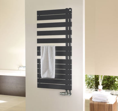 Zehnder Roda Spa Asymmetrical Anthracite Towel Radiator - Left Hand