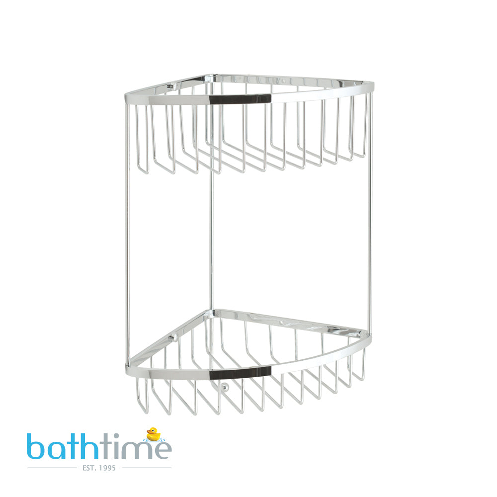 Vado Basket Large Double Triangular Corner with integral Hook Wall Mounted