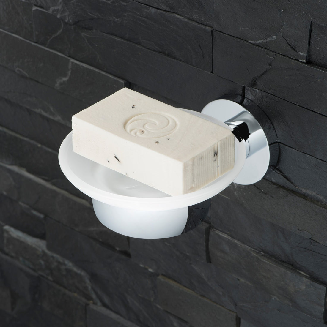 Vado Elements Frosted Glass Soap Dish and Holder Wall Mounted