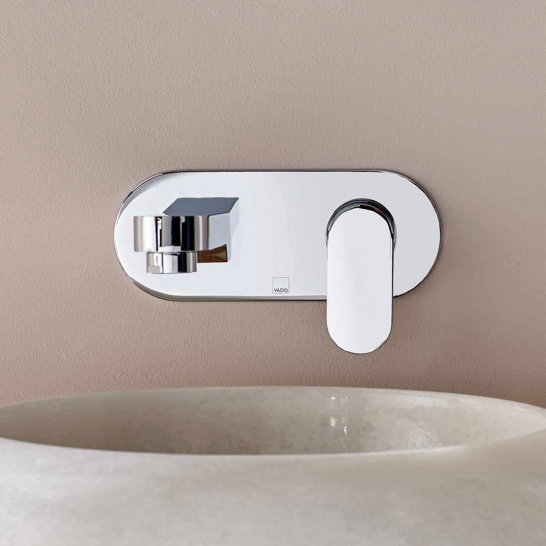 Vado Life 2 Hole Basin Mixer Single Lever with 230mm Spout Wall Mounted with Oval Back Plate