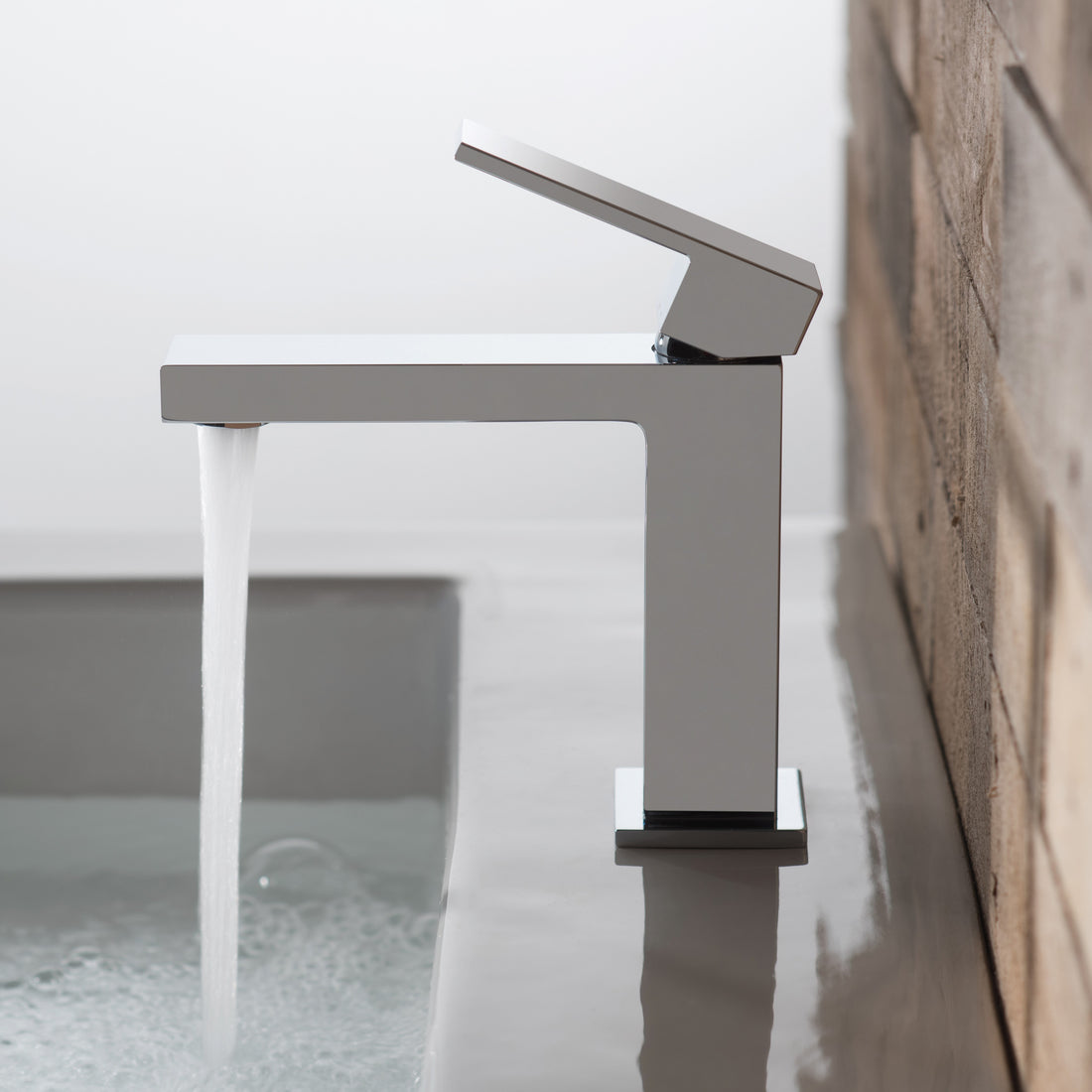 Vado Notion Slimline Mono Basin Mixer Smooth Bodied Single Lever Deck Mounted with Universal Waste