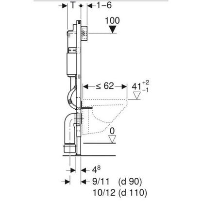 Geberit Delta 30 WC Frame &amp; Flush Plate Pack