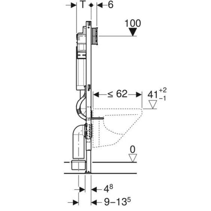 Geberit Duofix WC Frame with Sigma Cistern for Wall Hung WC (112cm)