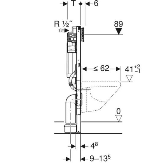 Geberit Duofix WC Frame with Sigma Cistern for Wall Hung WC (98cm)