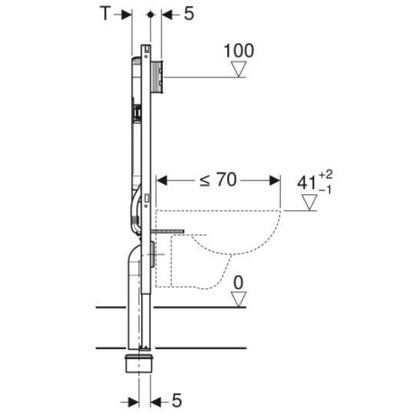 Geberit Duofix Reduced Depth WC Frame with Sigma Cistern for Wall Hung WC (114cm)