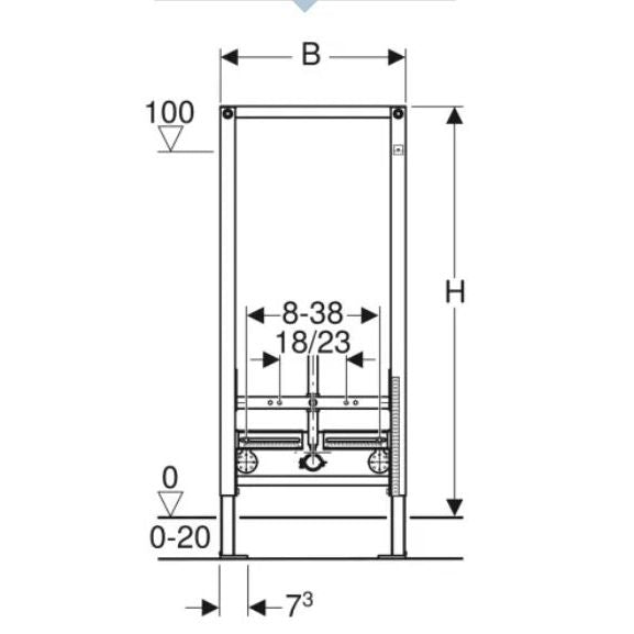 Geberit Duofix Bidet Frame - Various Heights