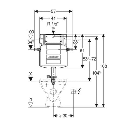 Geberit Sigma 12cm Concealed Dual Flush Cistern